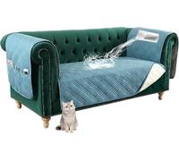 Copridivano impermeabile per divano da 1 a 4 posti, antiscivolo, con tasca laterale, ideale per cani e gatti, verde vite
