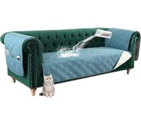 Copridivano impermeabile per divano da 1 a 4 posti, antiscivolo, con tasca laterale, ideale per cani e gatti, verde vite