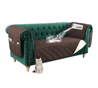 Copridivano impermeabile per divano da 1 a 4 posti, antiscivolo, con tasca laterale, ideale per cani e gatti, verde vite