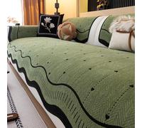 Copridivano in Ciniglia 1 2 3 4 Posti Fodera per Divano con Fondo Antiscivolo Protezione per Mobili Lavabile per Cani C 90x210cm/35.4x82.7in