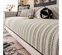 Copridivano in Ciniglia A 1/2/3/4 Posti, Copridivano Antiscivolo Telo Salva Divano Universale, per Seduta, per Divano, Cane, Gatto(Green,70x210cm)