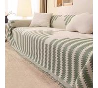 Copridivano in Ciniglia Grande Formato, Coperta Multifunzionale con Bordo a Nappe per Divani 1/2/3/4 posti, Telo Arredo Anche per Letto o Picnic, Animali Domestici(Verde,180x130cm)