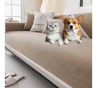 Copridivano in Ciniglia Impermeabile, Antiscivolo E Lavabile, per Divani A 2-3 Posti, Adatto Anche A Cani E Gatti, Ideale Come Copridivano per Il Soggiorno. Brown 70x180cm