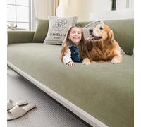 Copridivano in Ciniglia Impermeabile, Antiscivolo E Lavabile, per Divani A 2-3 Posti, Adatto Anche A Cani E Gatti, Ideale Come Copridivano per Il Soggiorno. Green 70x90cm
