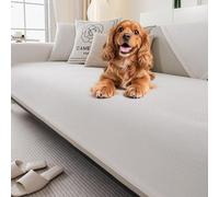 Copridivano in Ciniglia Impermeabile, Antiscivolo E Lavabile, per Divani A 2-3 Posti, Adatto Anche A Cani E Gatti, Ideale Come Copridivano per Il Soggiorno. Beige 70x150cm