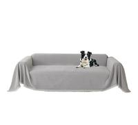 Copridivano in ciniglia, morbido, resistente, reversibile, moderno, universale, per divano a 1, 2, 3 e 4 posti, a forma di L, angolare, futon (grigio, 180 x 419 cm)