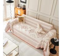 Copridivano in ciniglia stile boho, tessuto per tutte le stagioni, double-face, antigraffio, ideale per la decorazione della casa, lavabile, antiscivolo, adatto anche a chi ha cani (arancione, 180x34