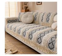 Copridivano In Cotone E Lino Con Retro Antiscivolo, Nappe Fatte A Mano, Protezione Spessa Trapuntata For Divani Componibili, Mobili For Soggiorno(Black,90cm*240cm)