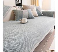 Copridivano in Cotone e Lino per 1, 2 o 3 posti, Antiscivolo, per Divano angolare o a L, con Cuscini Spessi e strutturati, Protezione per mobili (Grigio-Verde, 90x210 cm)