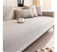 Copridivano in Cotone e Lino per 1, 2 o 3 posti, Antiscivolo, per Divano angolare o a L, con Cuscini Spessi e strutturati, Protezione per mobili (Grigio, 70x70 cm)