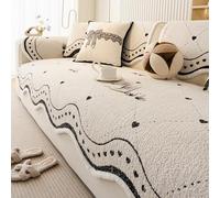 Copridivano in mezza velluto, morbido coprisofa antiscivolo per bambini e animali domestici, protezione decorativa per mobili lavabile per tutte le stagioni Write 70x180cm/28x71in