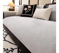 Copridivano in morbida ciniglia, antiscivolo, lavabile e adatto agli animali domestici, si adatta a più stili, colori moderni per l'arredamento della casa (grigio nebbia (B), 90 x 90 cm