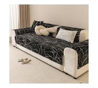 Copridivano in morbida ciniglia, per divano da 1, 2, 3 o 4 posti, antiscivolo, divertente e peloso, ideale per case del Regno Unito, perfetto per cani e gatti (nero, 90 x 120 cm)