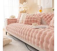 Copridivano in peluche 1/2/3/4 Posti, super morbido Fodera Copridivano Componibili in peluche,Antiscivolo Lavabile Fodera Protettiva per Divano per Mobili da Soggiorno ( Color : Pink , Size : 90*180CM