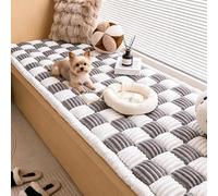 Copridivano in Peluche Morbido e Spesso Antiscivolo Lavabile, Protezione per Mobili Multiuso per Cani e Gatti, Tappetino per Divano Finestra Bovindo Seduta(Gray,Square:27"x27")