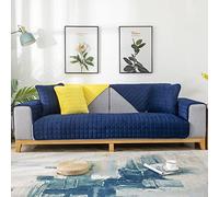 Copridivano in pile felpato per animali domestici, antiscivolo, caldo e morbido, per divano componibile a forma di L, blu, 70 x 70 cm