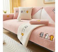 Copridivano in pile Sherpa, morbido e felpato, antiscivolo, antigraffio, lavabile, confortevole, per bambini, cani e gatti, 1 pezzo, non tutti i set (70 x 70 cm, rosa)