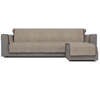 Copridivano in Poliestere con Penisola Destra Seduta 240 cm Marrone