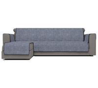 Copridivano in Poliestere con Penisola Sinistra Seduta 290 cm Blu Scuro