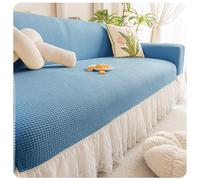 Copridivano in Stile Bohémien in Jacquard con Gonna A Balze, Altamente Elasticizzato 1/2/3/4/5/6 Posti Copridivano per Poltrona, Divano A Due Posti, Divano Componibile(Blue,6 seaters (360-430cm))