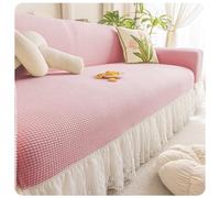 Copridivano in Stile Bohémien in Jacquard con Gonna A Balze, Altamente Elasticizzato 1/2/3/4/5/6 Posti Copridivano per Poltrona, Divano A Due Posti, Divano Componibile(Pink,3 seaters(190-230cm))