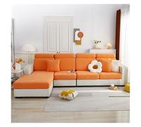 Copridivano in Tessuto Jacquard Elastico, copridivano componibile a Forma di L, copridivano angolare for la casa, 1/2/3/4 posti(Orange,4 Seater165-200cm)