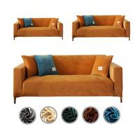 Copridivano in velluto 1 2 3 Copridivano elasticizzato spesso a 4 posti Copridivano con 1 federa per protezione per mobili del soggiorno Descrivere:[Tessuto in morbido velluto] Il nostro copridivano è