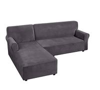Copridivano in velluto a forma di L, 2 pezzi, elasticizzato, con fondo elastico, protezione per mobili, facile da pulire, elegante decorazione per la casa.
