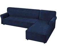 Copridivano in velluto a forma di L, elasticizzato, 2 pezzi, con fondo elastico, per divani ad angolo, elegante decorazione per la casa