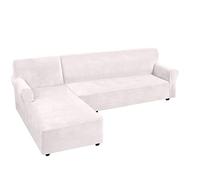 Copridivano in velluto elasticizzato a forma di L, 2 pezzi, con fondo elastico, copridivano moderno per divani ad angolo ed elegante decorazione per la casa