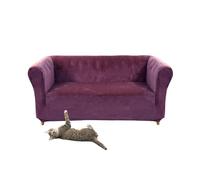 Copridivano in velluto elasticizzato vintage, protezione per poltrona curva, morbido e confortevole, include federa per cuscino, perfetta per la decorazione della casa e la protezione dei mobili