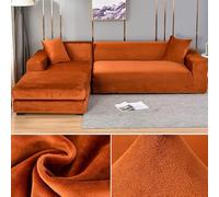Copridivano in velluto felpato, elasticizzato e spesso, per soggiorno, adatto per divani a 1/2/3/4 posti, beige, fodera elasticizzata per poltrona, 90140 cm