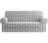 Copridivano Irge Persia Poltrona 2 3 4 Posti Elasticizzato Salva Divano Damasco + Omaggio Set Da Cucina EGIDIOSRL (Grigio Chiaro, 3 posti)