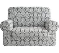 Copridivano Irge Persia Poltrona 2 3 4 Posti Elasticizzato Salva Divano Damasco + Omaggio Set Da Cucina EGIDIOSRL (Grigio Chiaro, poltrona)