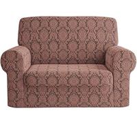 Copridivano Irge Persia Poltrona 2 3 4 Posti Elasticizzato Salva Divano Damasco + Omaggio Set Da Cucina EGIDIOSRL (Rosa, poltrona)