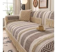 Copridivano Lavabile Anti-Scadimento - Tessuto Cotone Lino Macchia-Resistente, Protezione Mobili Con Frange Per Animali Domestici(Bohemia 04,35.4"x70.9")