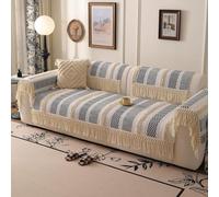 Copridivano Lavabile Anti-Scadimento - Tessuto Cotone Lino Macchia-Resistente, Protezione Mobili Con Frange Per Animali Domestici(Bohemia 51,27.6"x27.6")