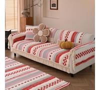 Copridivano Lavabile Anti-Scadimento - Tessuto Cotone Lino Macchia-Resistente, Protezione Mobili Con Frange Per Animali Domestici(Bohemia 01,35.4"x82.7")