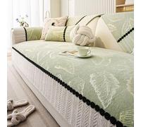Copridivano Lavabile in Ciniglia per Divani da 1 A 4 Posti, Fodera Protettiva per Mobili, Cuscino per Divano Adatto Anche agli Animali Domestici, Decorazione per Il Soggiorno. Green 110x240cm