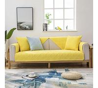 Copridivano lavabile in cotone giallo - Fodera antiscivolo per mobili da soggiorno tinta unita protezione componibile per divani da 109,2 cm a 241,3 cm - durevole ed elegante.