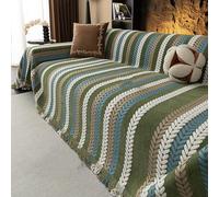 Copridivano moderno in ciniglia, con nappe, protezione per mobili a prova di animali domestici, per divani a 2, 3, 4 e 5 posti, elegante e coperta per divano