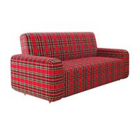 Copridivano Natalizio Scozzese Tartan Elasticizzato Stampa Digitale 2 3 4 Posti