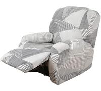 Copridivano per Poltrona Relax Reclinabile 4 Pezzi, Fodera Elasticizzata per Copripoltrona Reclinabil Poltrona, Proteggi Sedia Anti-Macchia Lavabile, Copripoltrona con Braccioli(Style J)