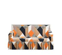 Copridivano protettivo con volant, copridivano con gonna stampa geometrica multicolore taglie multiple (colore: 12, medio (145-185 cm))