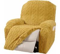 Copridivano Reclinabile Morbido Velluto Jacquard Con Tasche Laterali, Fodera Elasticizzata Antiscivolo Per Poltrona Relax, Protezione Mobili Lavabile In Pezzi(Yellow,2 Seater)