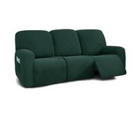 Copridivano Reclinabile per 1/2 /3 posto, Copripoltrona Relax elasticizzato 4/6 /8 Pezzi Moderna Morbido Fodera per Poltrona Reclinabile Copridivano Sofa Protettore Lavabile(Green,3 seat (8pcs))