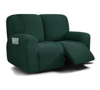 Copridivano Reclinabile per 1/2 /3 posto, Copripoltrona Relax elasticizzato 4/6 /8 Pezzi Moderna Morbido Fodera per Poltrona Reclinabile Copridivano Sofa Protettore Lavabile(Green,2 seat (6pcs))