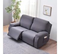 Copridivano Relax Reclinabile Elasticizzato 2 Posti, Copripoltrona Relax Reclinabile Universale con Tasche, 6-Pezzi Fodera per Poltrona Lavabile, Coperture per Elettrica Divano da Massaggio(#1)