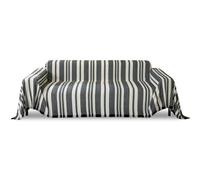 Copridivano reversibile grande, 180 x 380 cm, multifunzione, con nappe decorative, adatto per divani a 2-3 posti, versatile protezione per mobili nera