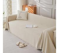 Copridivano reversibile per divani a 1/2/3/4 posti, colore: beige e bianco, 180 x 180 cm, elegante decorazione per la casa